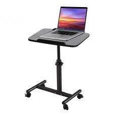 MSW Adjustable Single Column Laptop Standing Desk Work Station Stand with Swivel Wheels